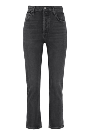 Riley high-rise straight leg jeans-0